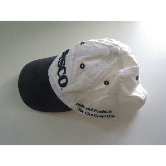 Sysco Logo Hat White Blue Adjustable Embroidered USA Flag 100% Cotton Cap - Picture 2 of 7